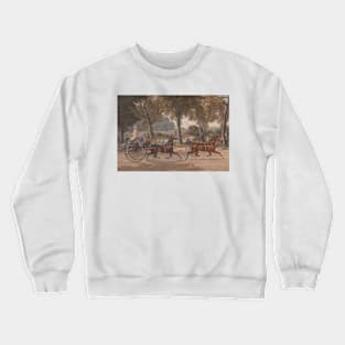 Extraordinary Trotting Match against Time by Charles Hunt Crewneck Sweatshirt